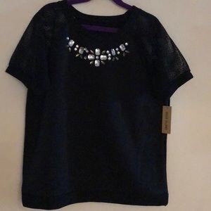 🆕🖤Girls Sweatshirt Rhinestone embellished soft knit cute on trend top! Medium
